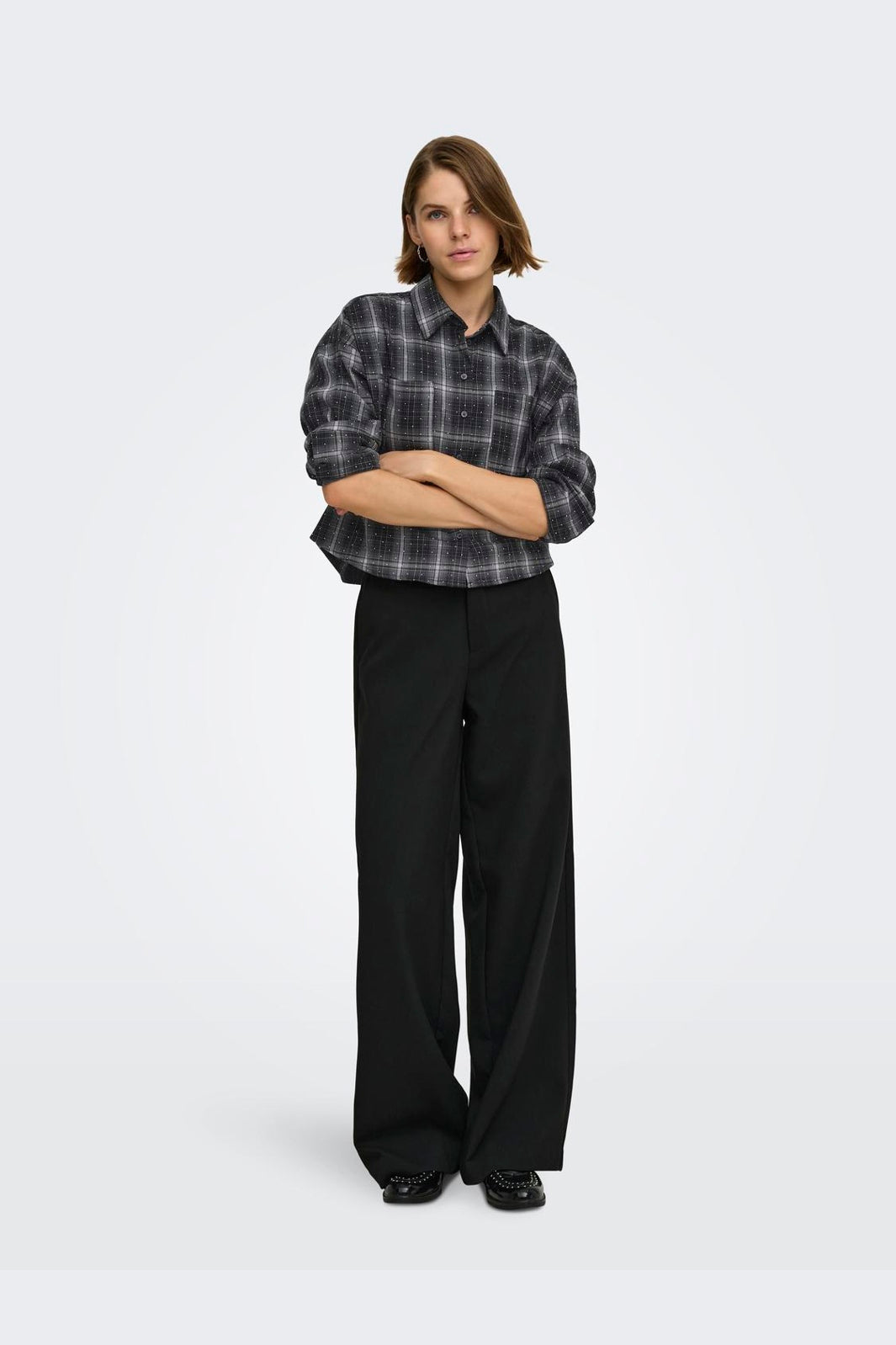 Only - Onlilston Ls Glitter Detail Shirt - 5116396 Black W. Embellishment