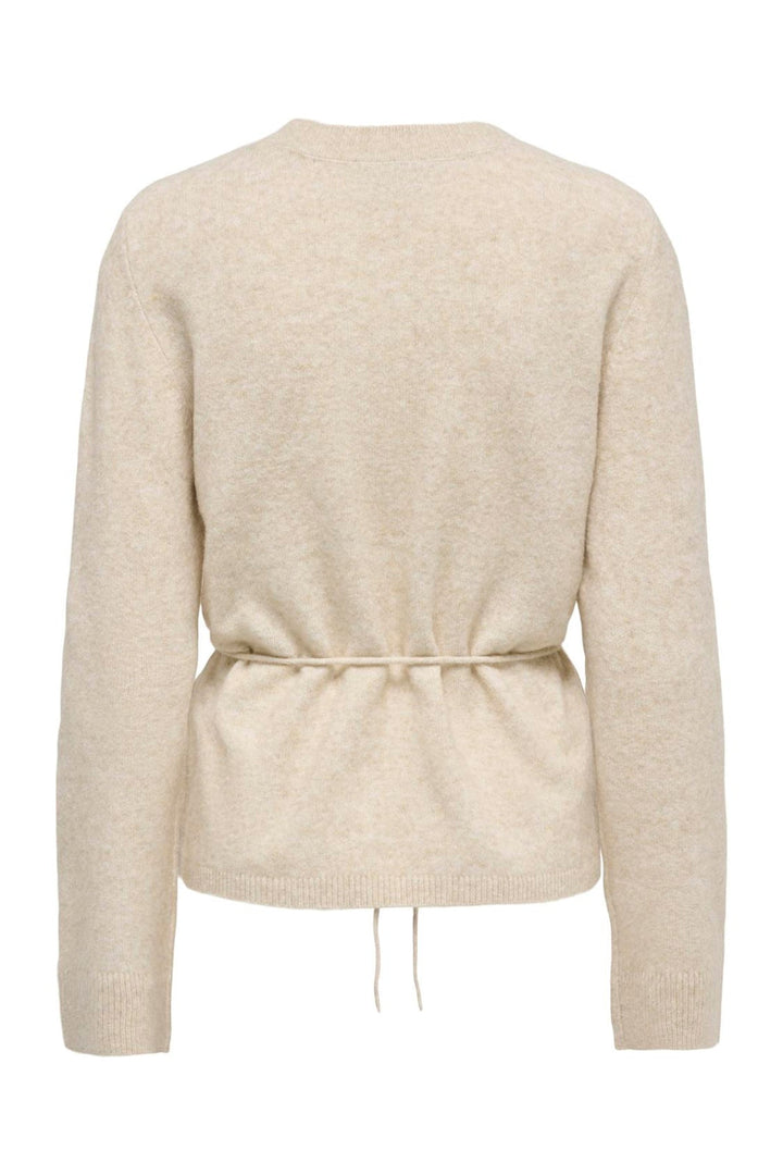 JDY - Jdyelsa Life L/S On Tie Waist Pullov Knt - 5104896 Oatmeal W. White Melange