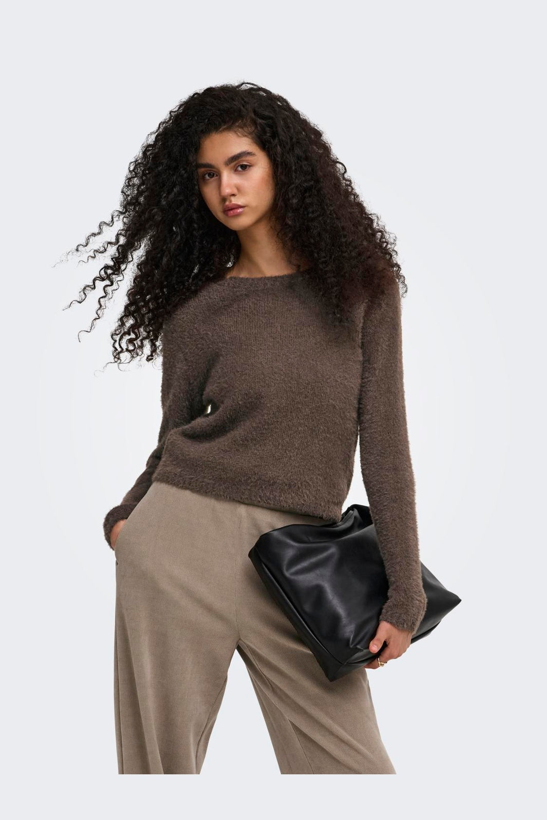 Only - Onlkerry Piumo Ls O-Neck Cc Knt - 5028695 Bracken