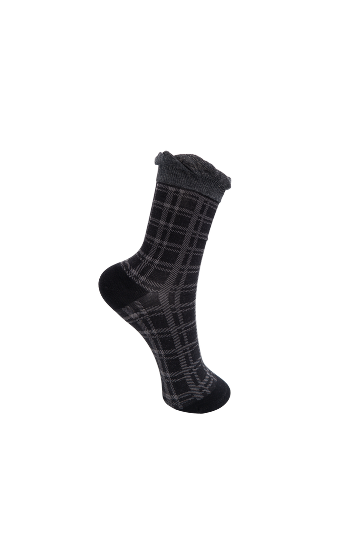 Black Colour - Bccheckie Sock 8562 - Black