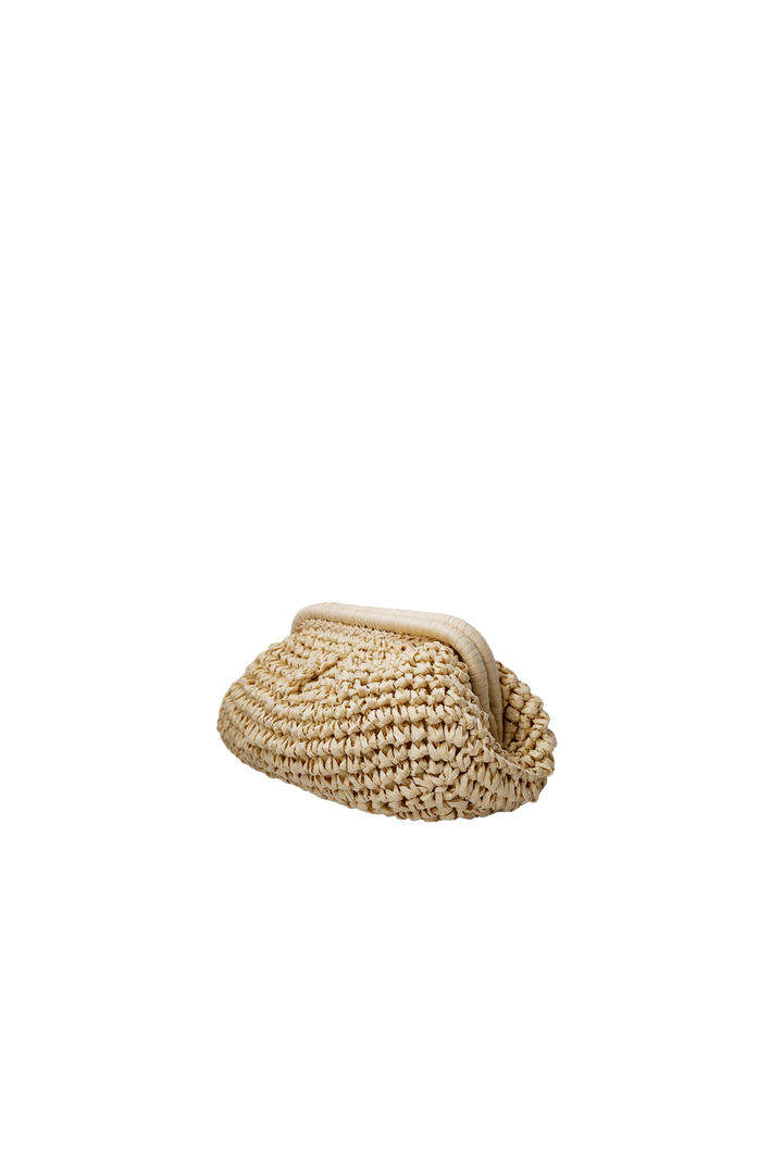 Black Colour - Bczoey Straw Clutch 9384 - Natural