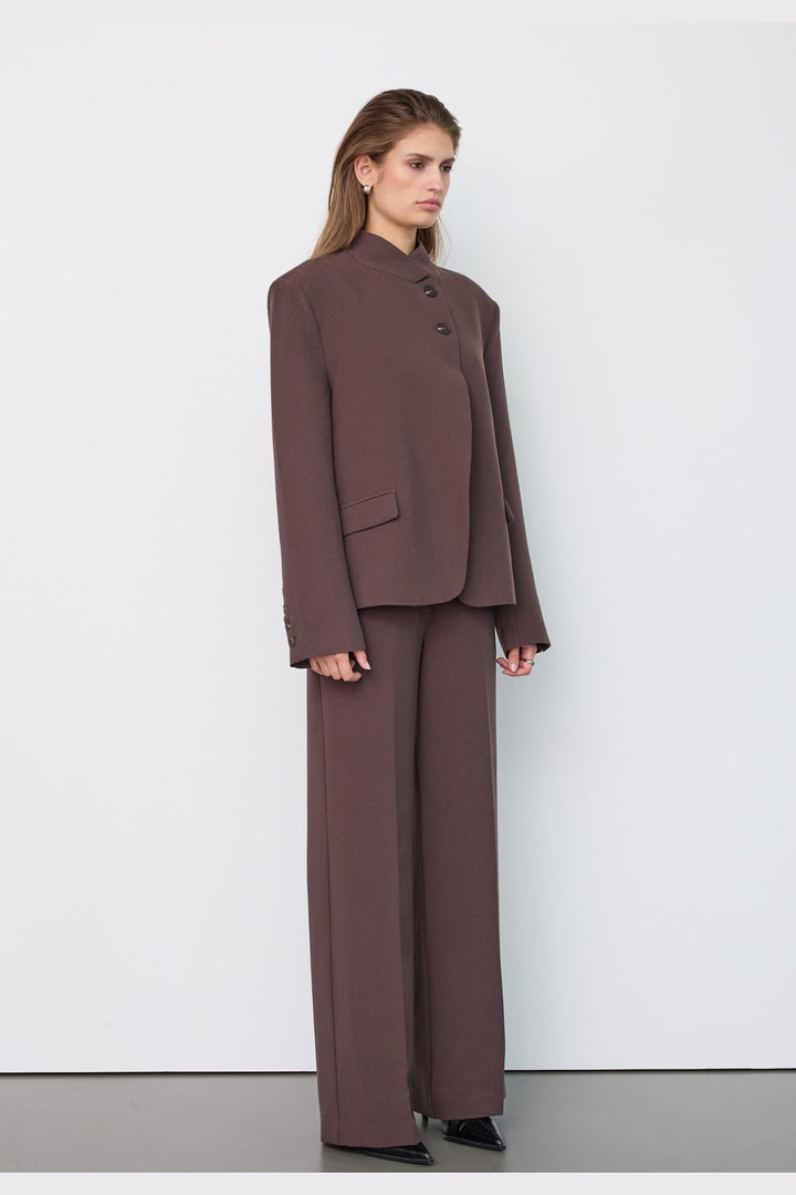 Co´Couture - Acilecc High Collar Blazer 500459 - 20002 - Brown