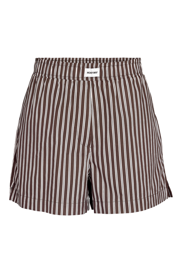 Noisy May - Nmfrida Stripe Shorts - 5191130 Chocolate Brown Birch