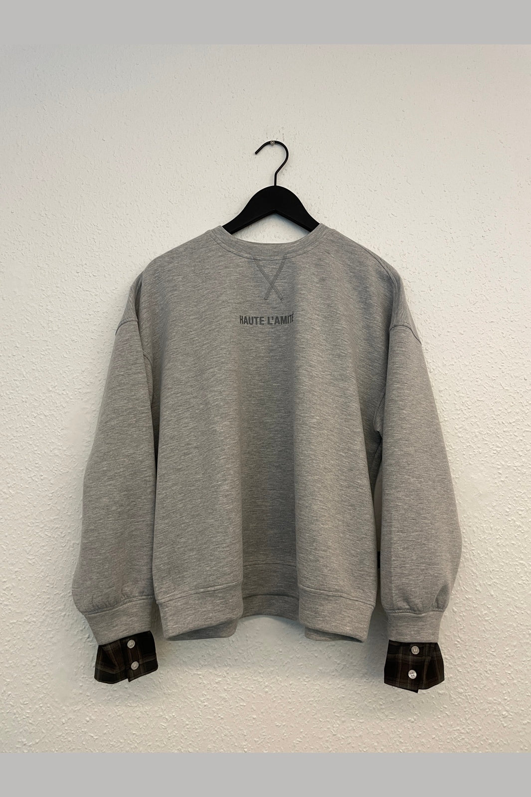 Haute L'Amitié - Maxi Crop Shirt Cuff Sweat HL11155 - Grey Melangé