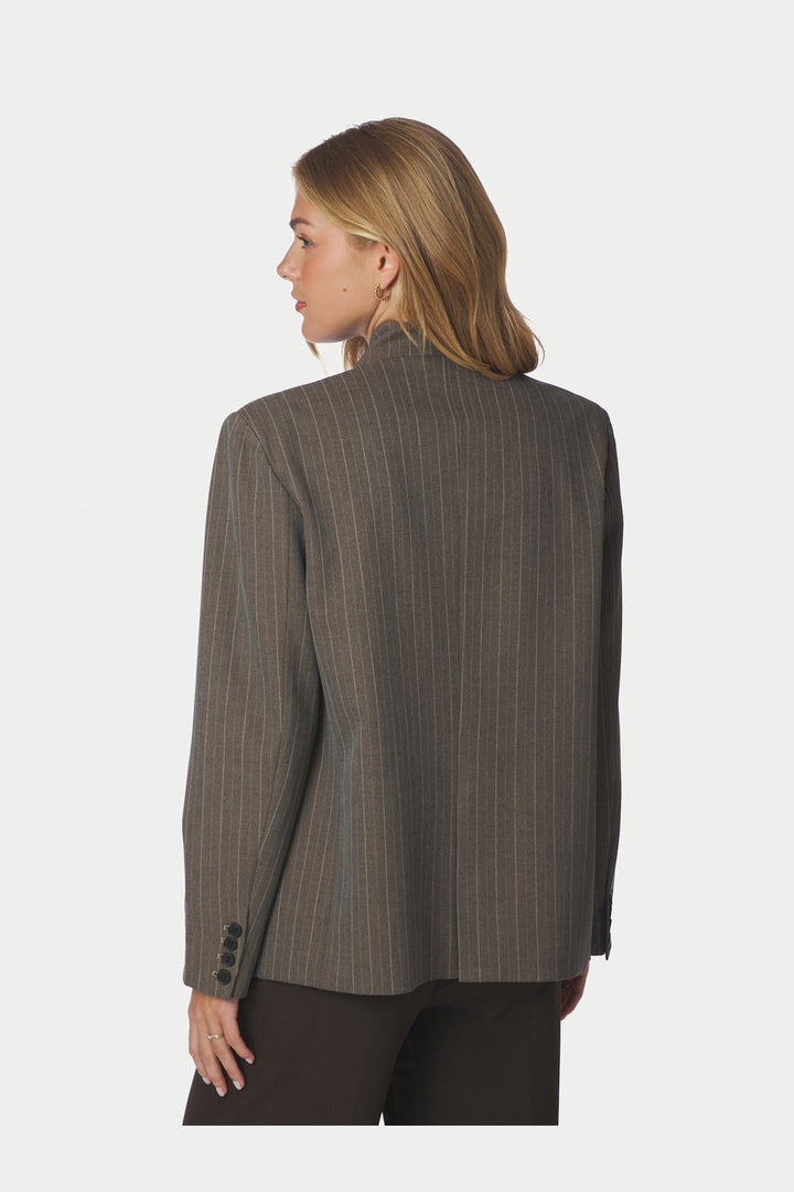 Neo Noir - Nerine Pinstripe Blazer 170127 - 811 - Dark Taupe