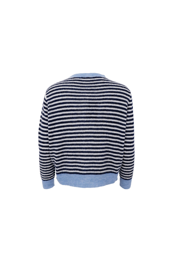 Black Colour - Bcdell Striped Knit Cardigan 1245 - Navy