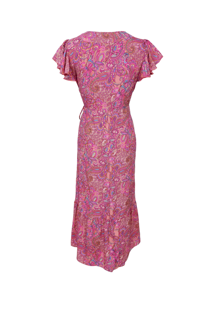 Black Colour - Bcluna Flared Wrap Dress 39151 - Pink Vibe