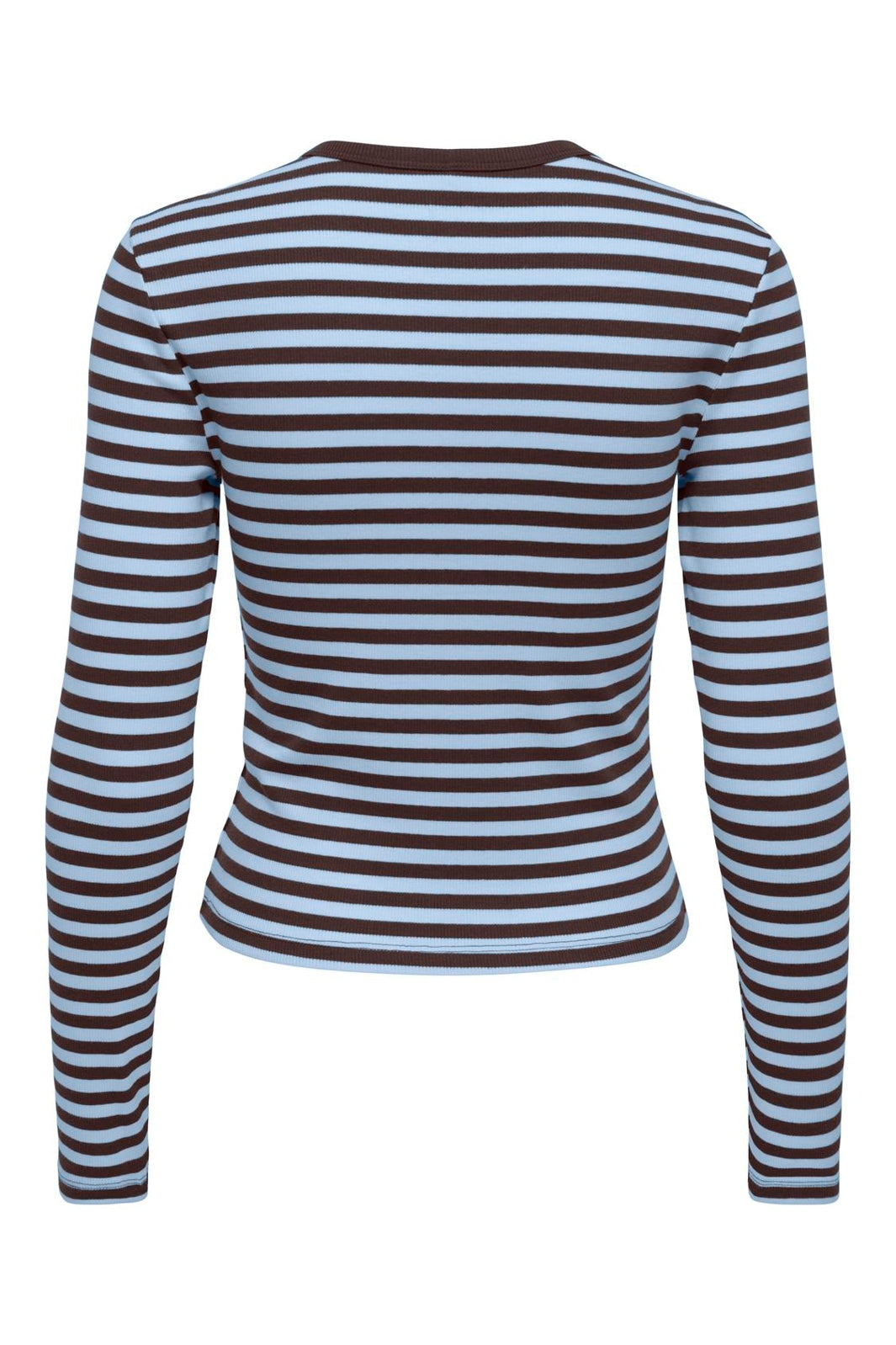 Only - Onlval L/S O-Neck Stripe Top - 5155543 Coffee Bean Cashmereblue (Mette) + Emb. Heart
