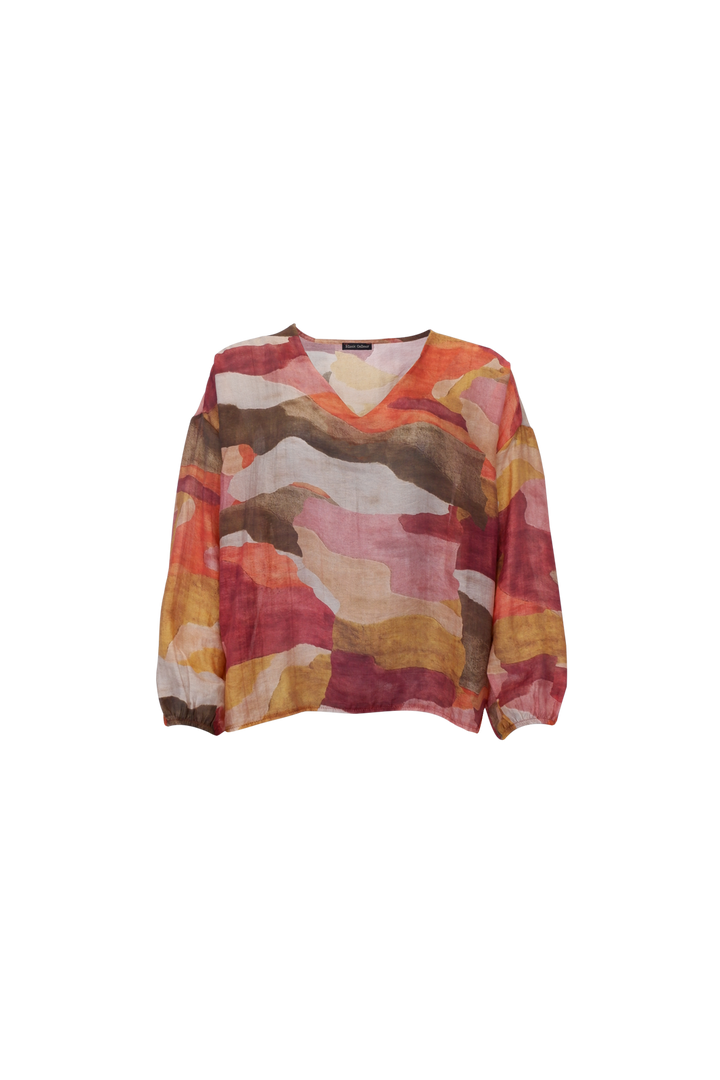 Black Colour - Bczella Sheer Blouse 41296 - Burnt Wine