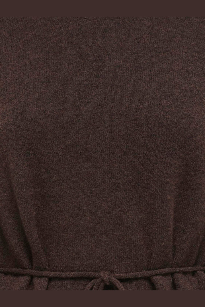JDY - Jdyelsa Life L/S On Tie Waist Pullov Knt - 5104895 Coffee Bean Melange