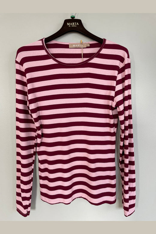 Marta Du Chateau - Mdcbegonia Ls Tee 7702 - Wino/Rosa Antique