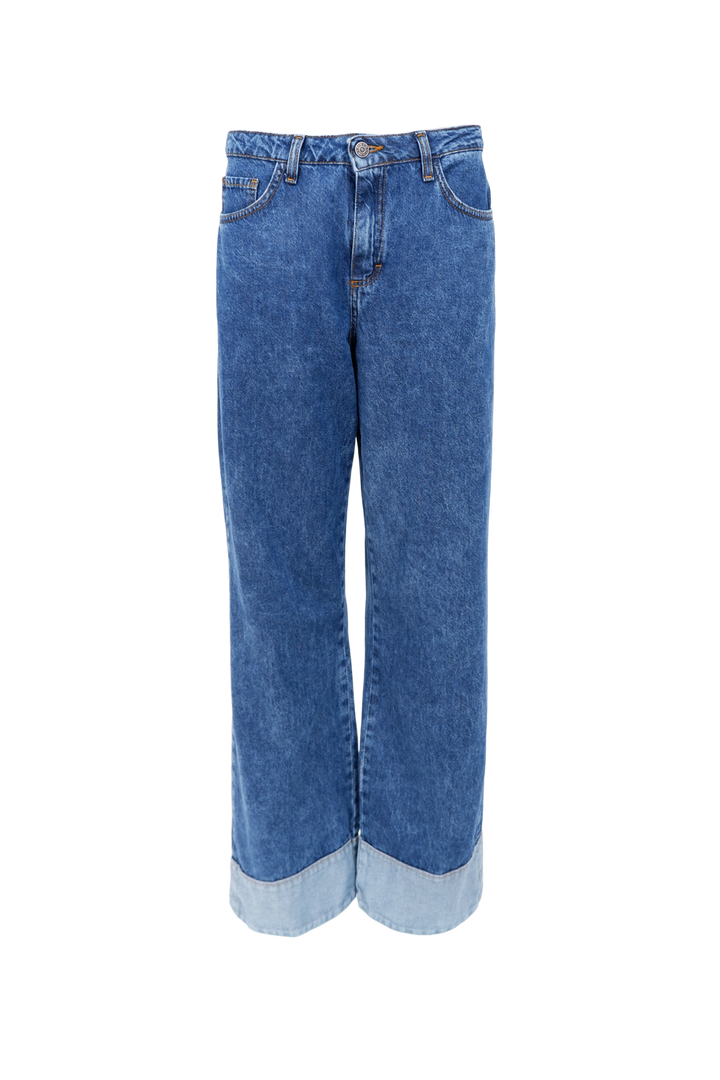 Black Colour - Bcizzy Denim Panel Pant 41076 - Mid Blue