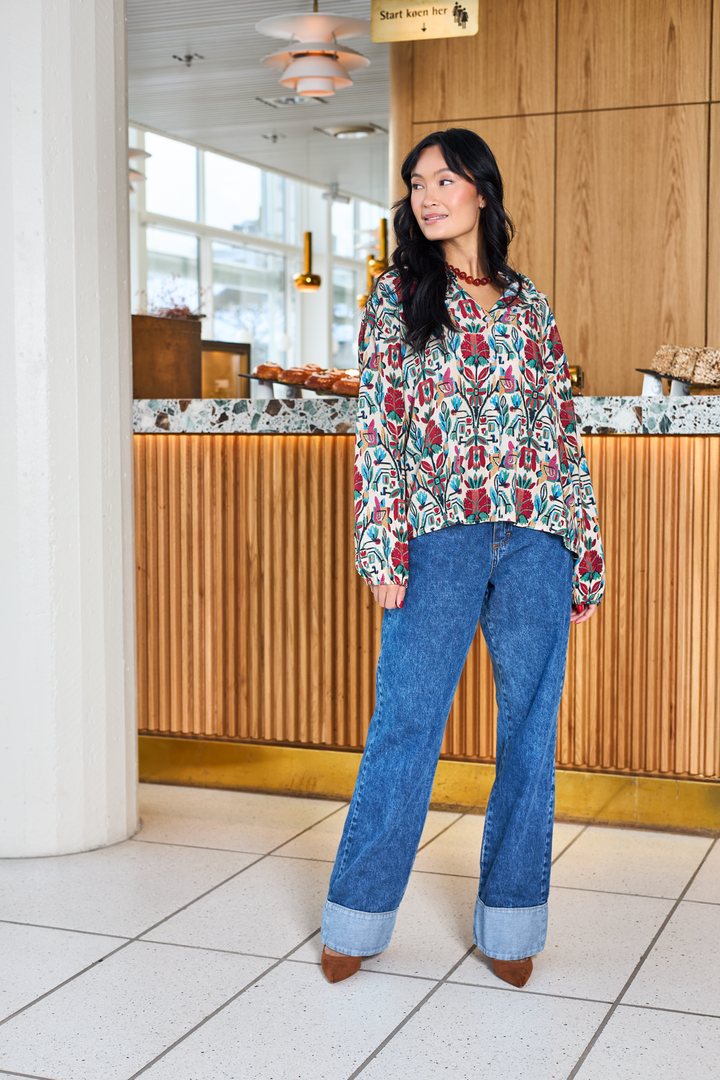 Black Colour - Bcizzy Denim Panel Pant 41076 - Mid Blue