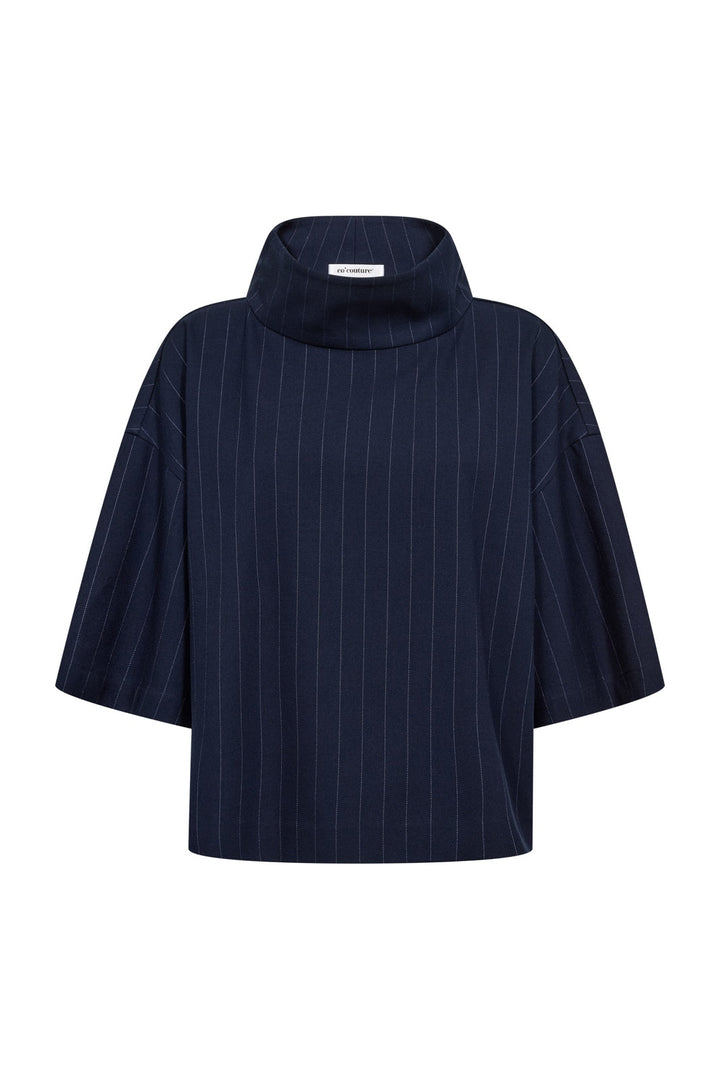 Co´Couture - Gabiecc Pin Funnel Neck Blouse 500465 - 40007 - Navy