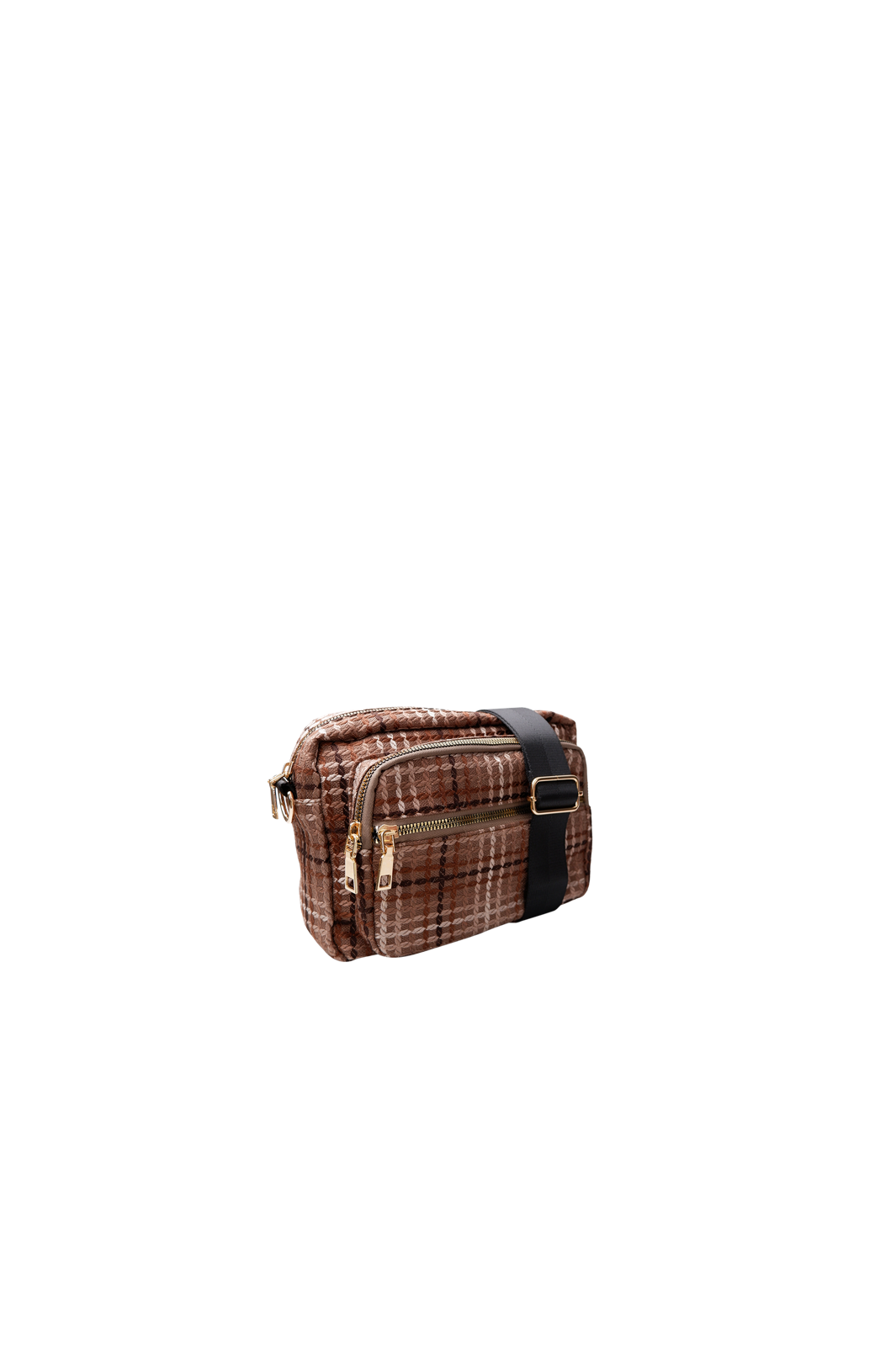 Black Colour - Bcvanda Check Crossover Bag 9386 - Espresso