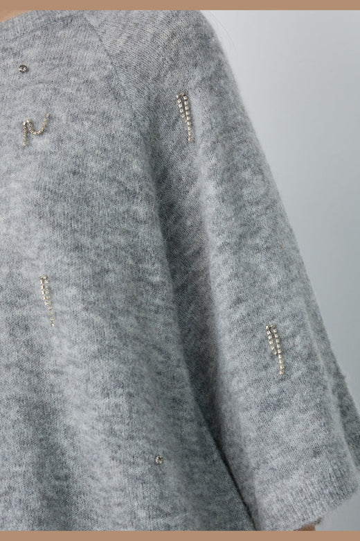 Co´Couture - Aellecc Ss Knit 500583 - 65006 - Grey Melange