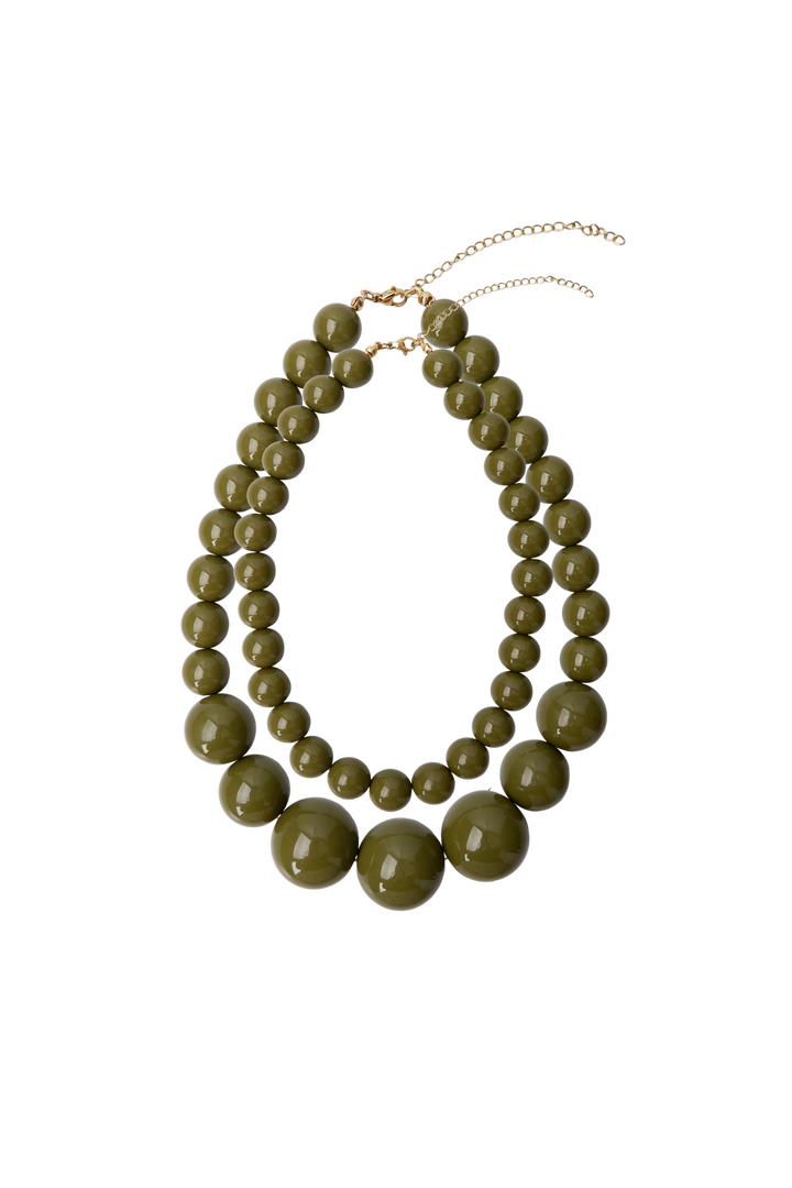 Black Colour - Bcholly Double Necklace 4562 - Army