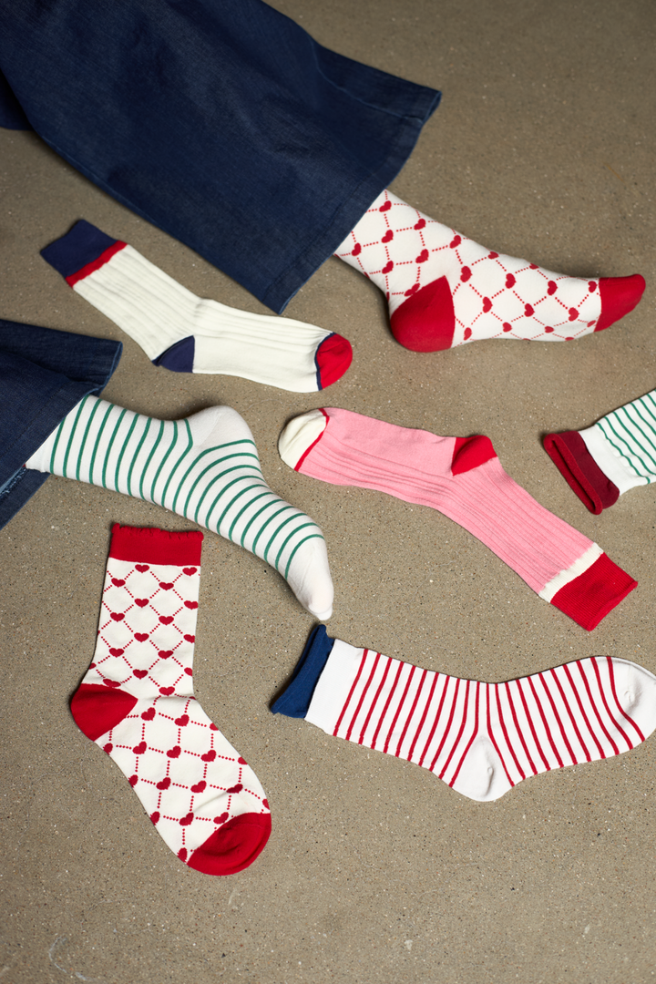 Black Colour - Bcwilhelmine Sock 8502 - Red Stripe