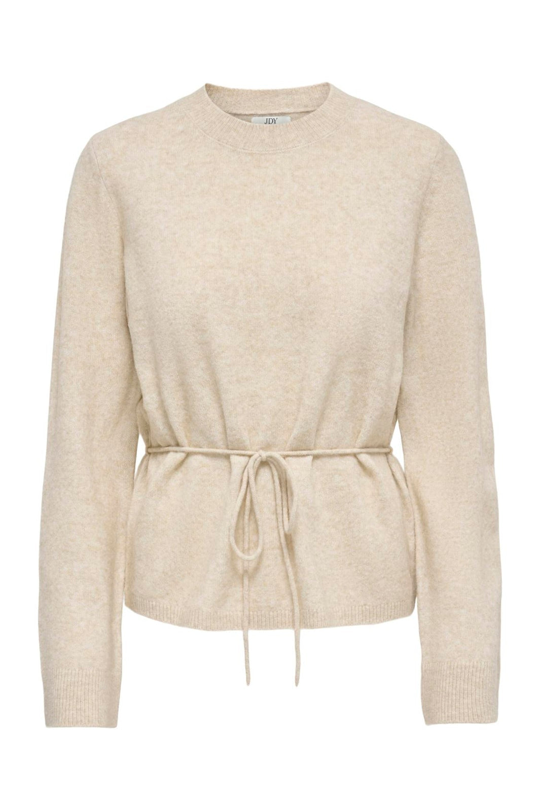 JDY - Jdyelsa Life L/S On Tie Waist Pullov Knt - 5104896 Oatmeal W. White Melange