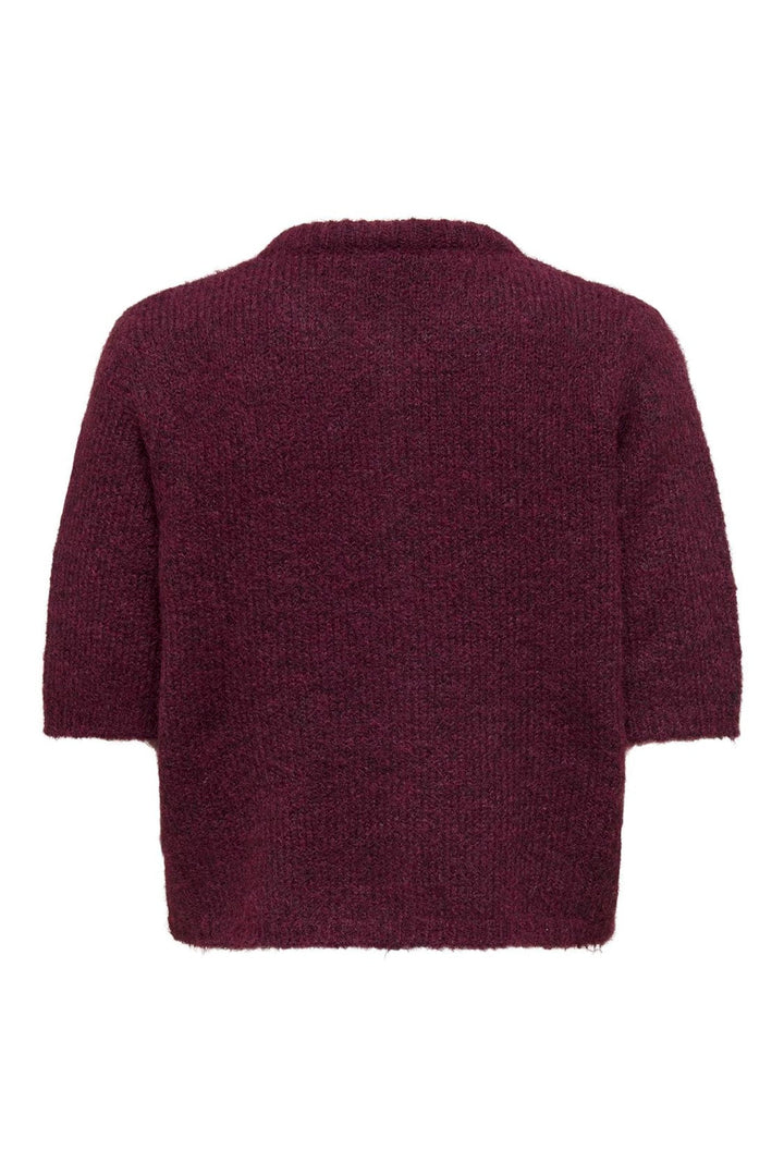 Only - Onlolivia Life Ss Bow Cardigan Knt - 4976298 Winetasting Black