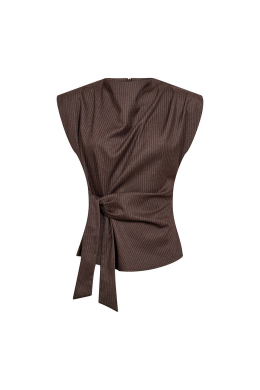 Co´Couture - Sinacc Pin Pleat Top 500488 - 20003 - Dark Brown