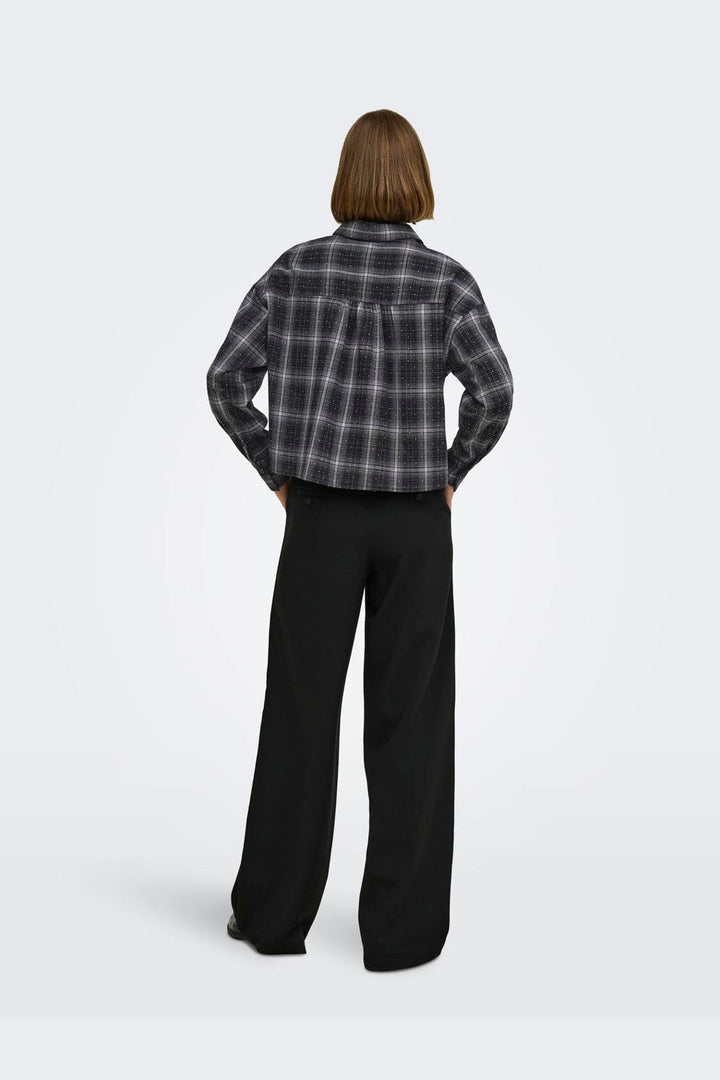 Only - Onlilston Ls Glitter Detail Shirt - 5116396 Black W. Embellishment