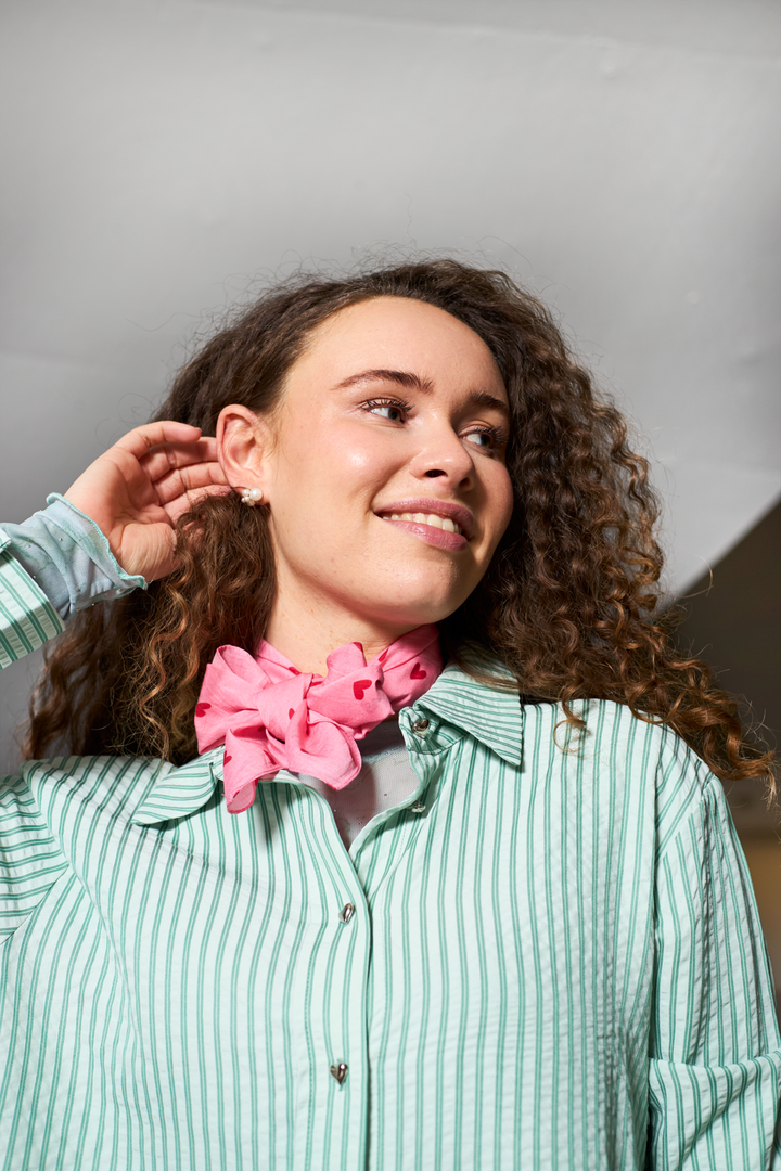 Black Colour - Bcclaudine Mini Scarf 3657 - Pink Red