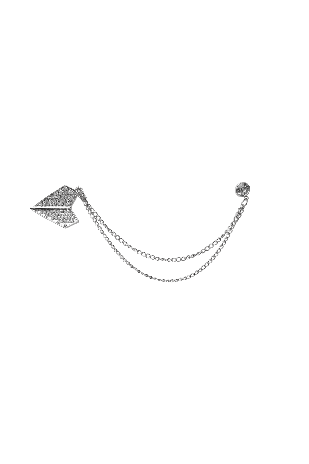 Black Colour - Bcpyramide Brooch Pin-Set 4553 - Silver Coloured