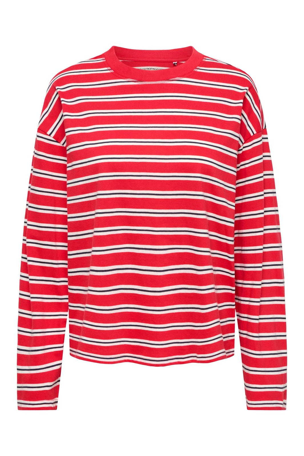 Only - Onlhappy L/S O-Neck Stripe Tee - 5201889 Lollipop Cloud Dancer + Night Sky Ina