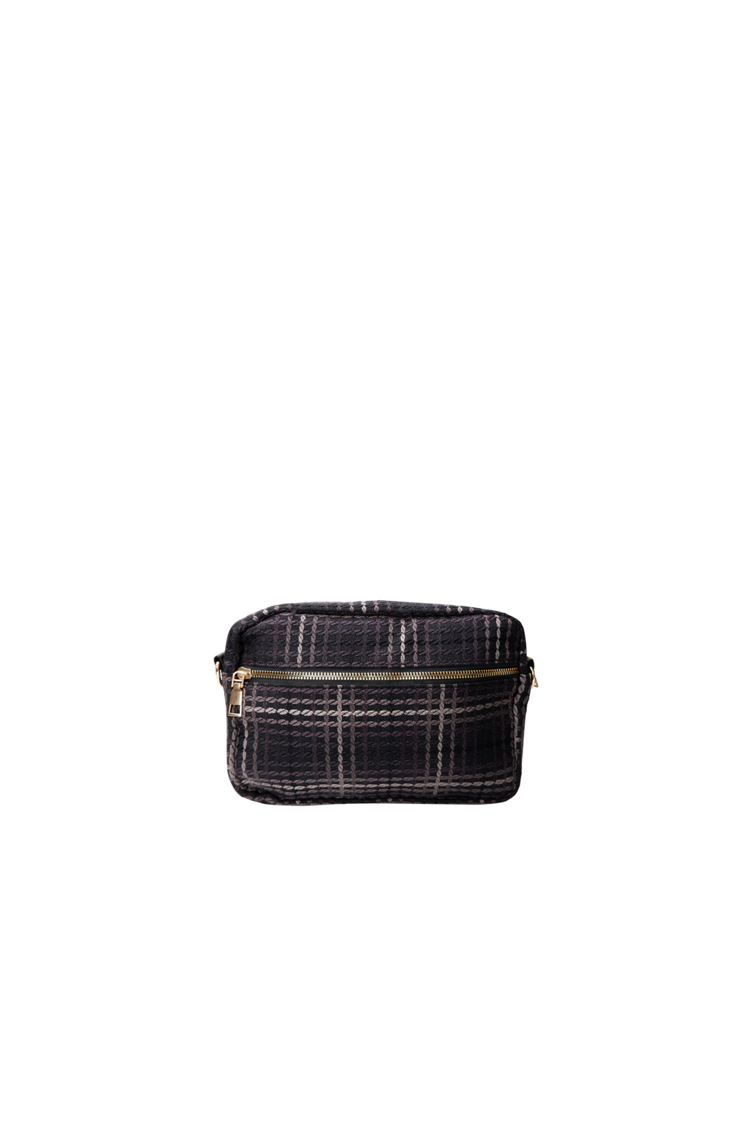 Black Colour - Bcvanda Check Crossover Bag 9386 - Black