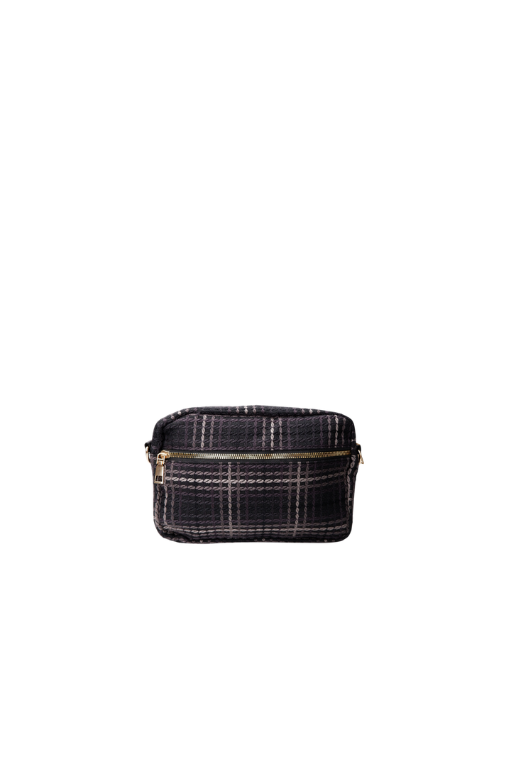 Black Colour - Bcvanda Check Crossover Bag 9386 - Black