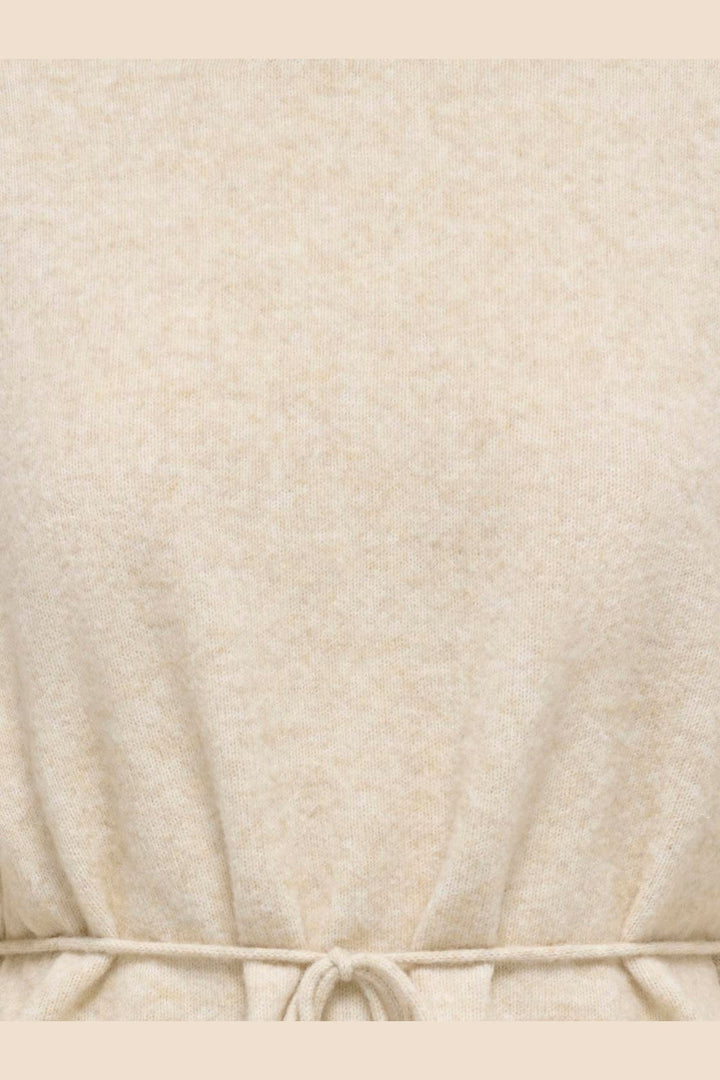 JDY - Jdyelsa Life L/S On Tie Waist Pullov Knt - 5104896 Oatmeal W. White Melange