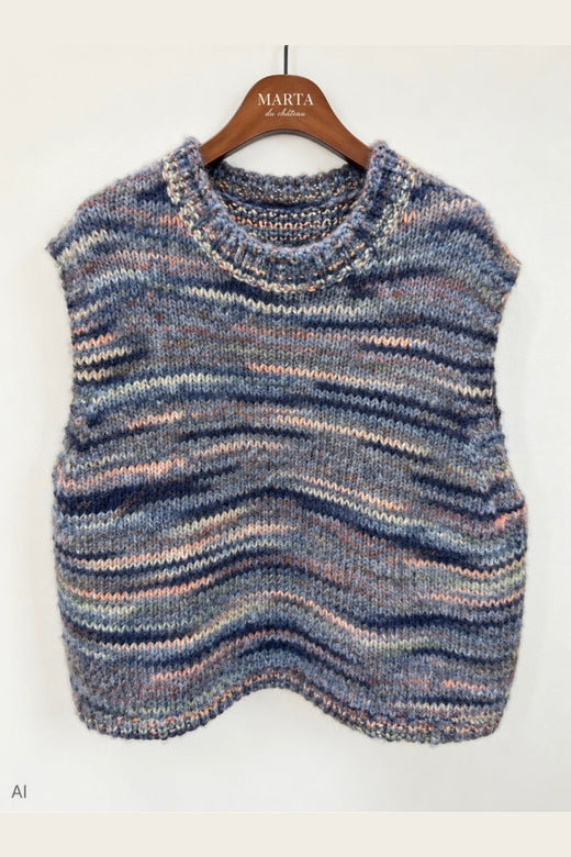 Marta Du Chateau - Mdcamaryllis Knit Vest 17018 - Blue