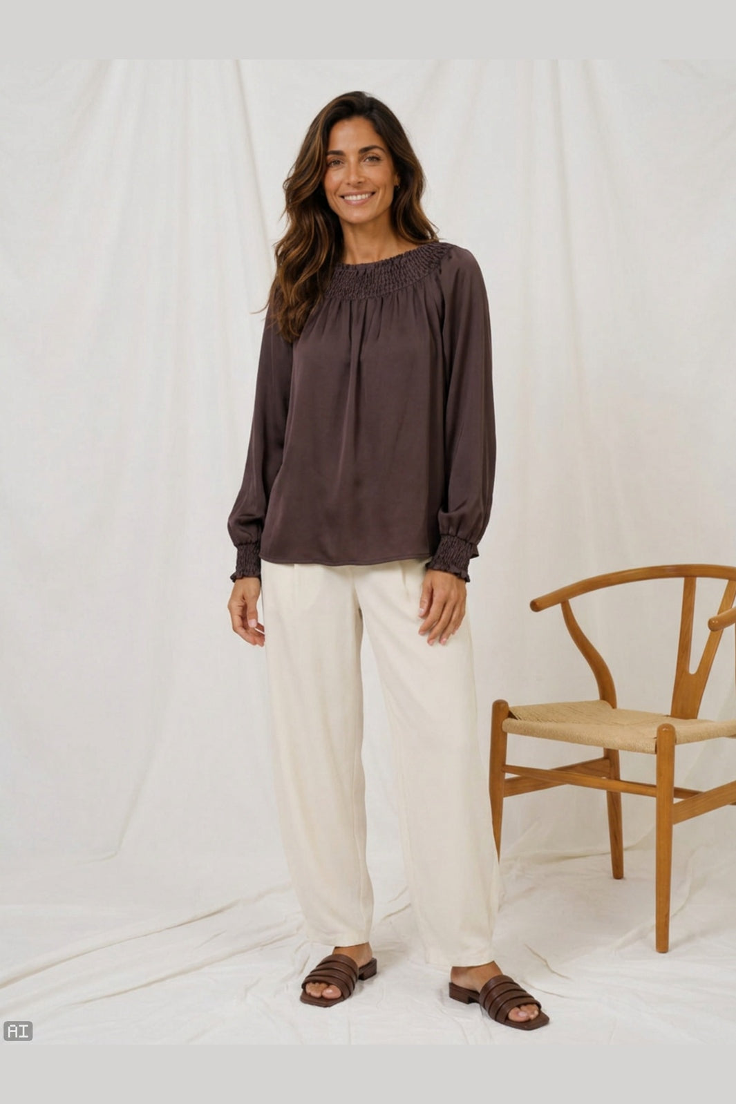 Marta Du Chateau - Mdcverona Blouse 8943P - Coffee