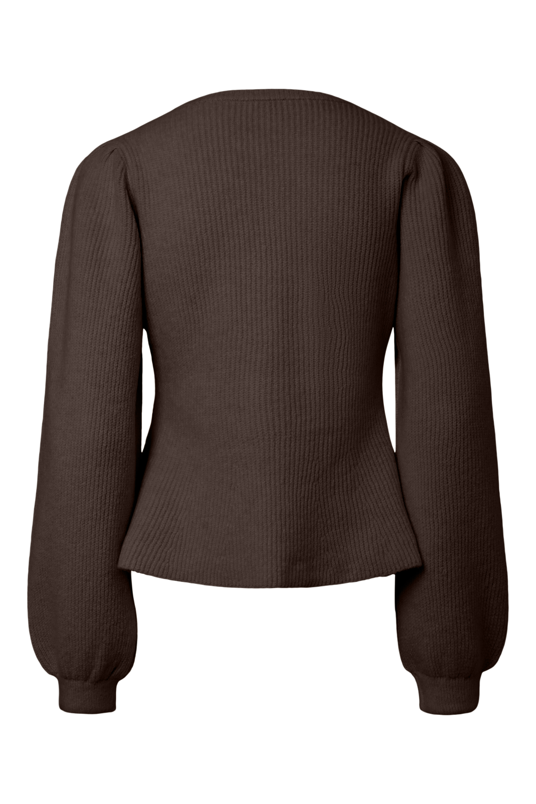 Pieces - Pcsilly Ls Puff Knit Cardigan - 5102717 Hot Fudge Melange