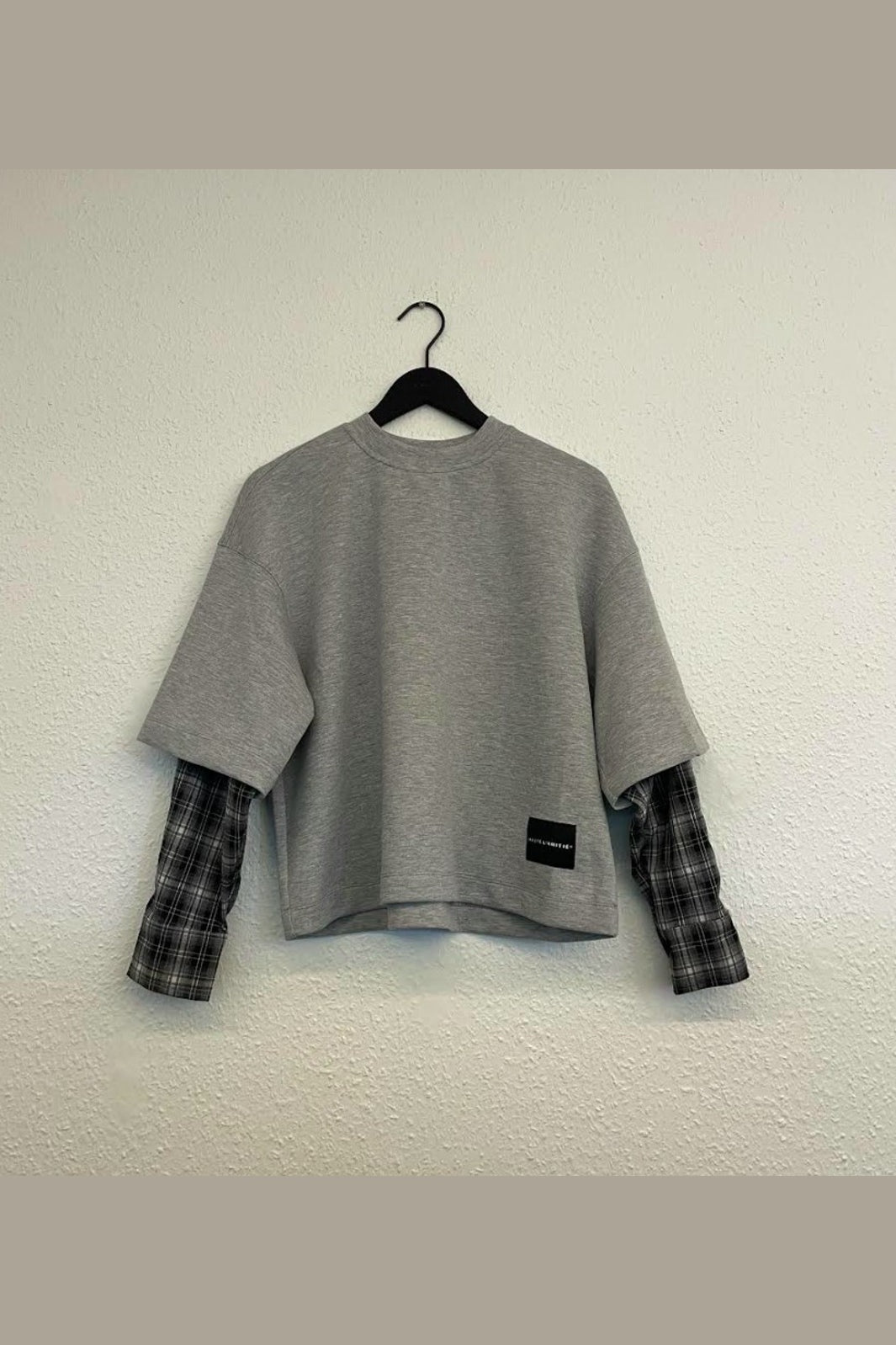 Haute L'Amitié - Maxi Sweat Ls Shirt Mix HL11270 - Grey Melangé