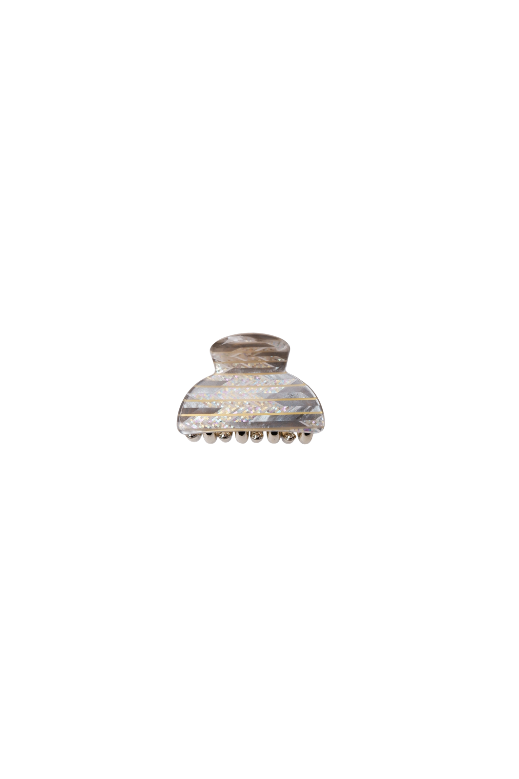 Black Colour - Bckaya Small Hair Claw 6072 - Creme