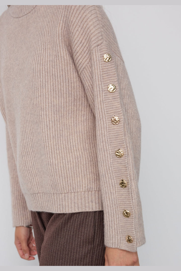 Co´Couture - Rowcc Button Sleeve Knit 500544 - 10006 - Bone