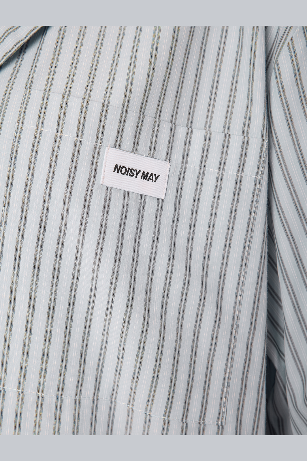 Noisy May - Nmfrida 2/4 Stripe Button Shirt - 5191108 Blue Bell Grey