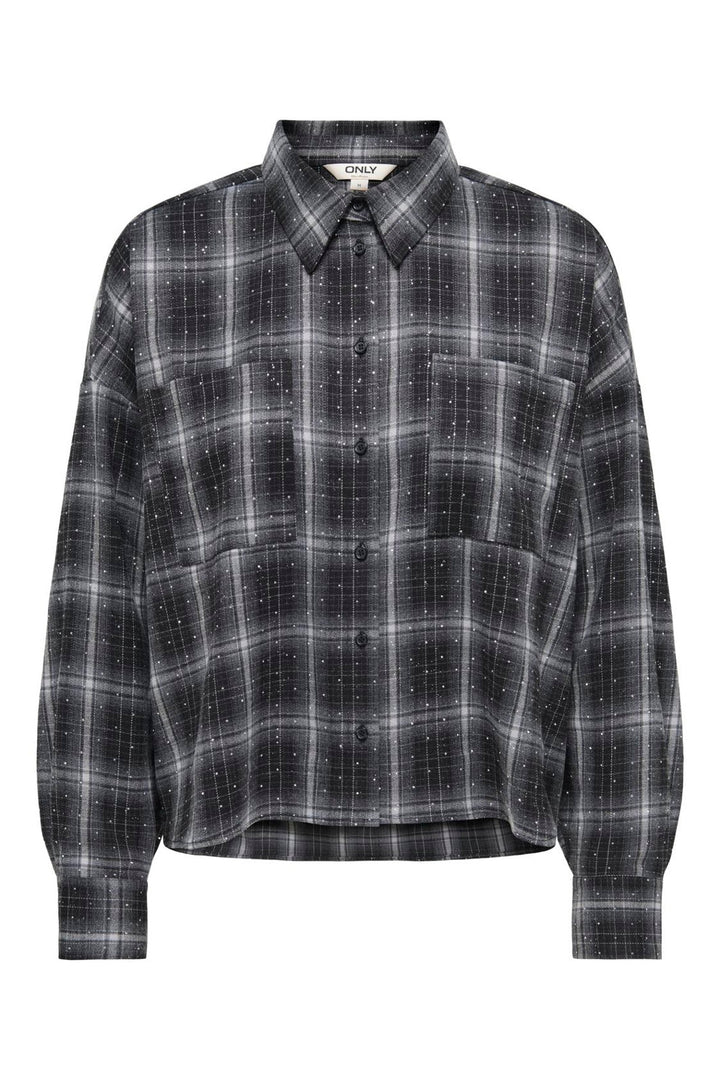 Only - Onlilston Ls Glitter Detail Shirt - 5116396 Black W. Embellishment