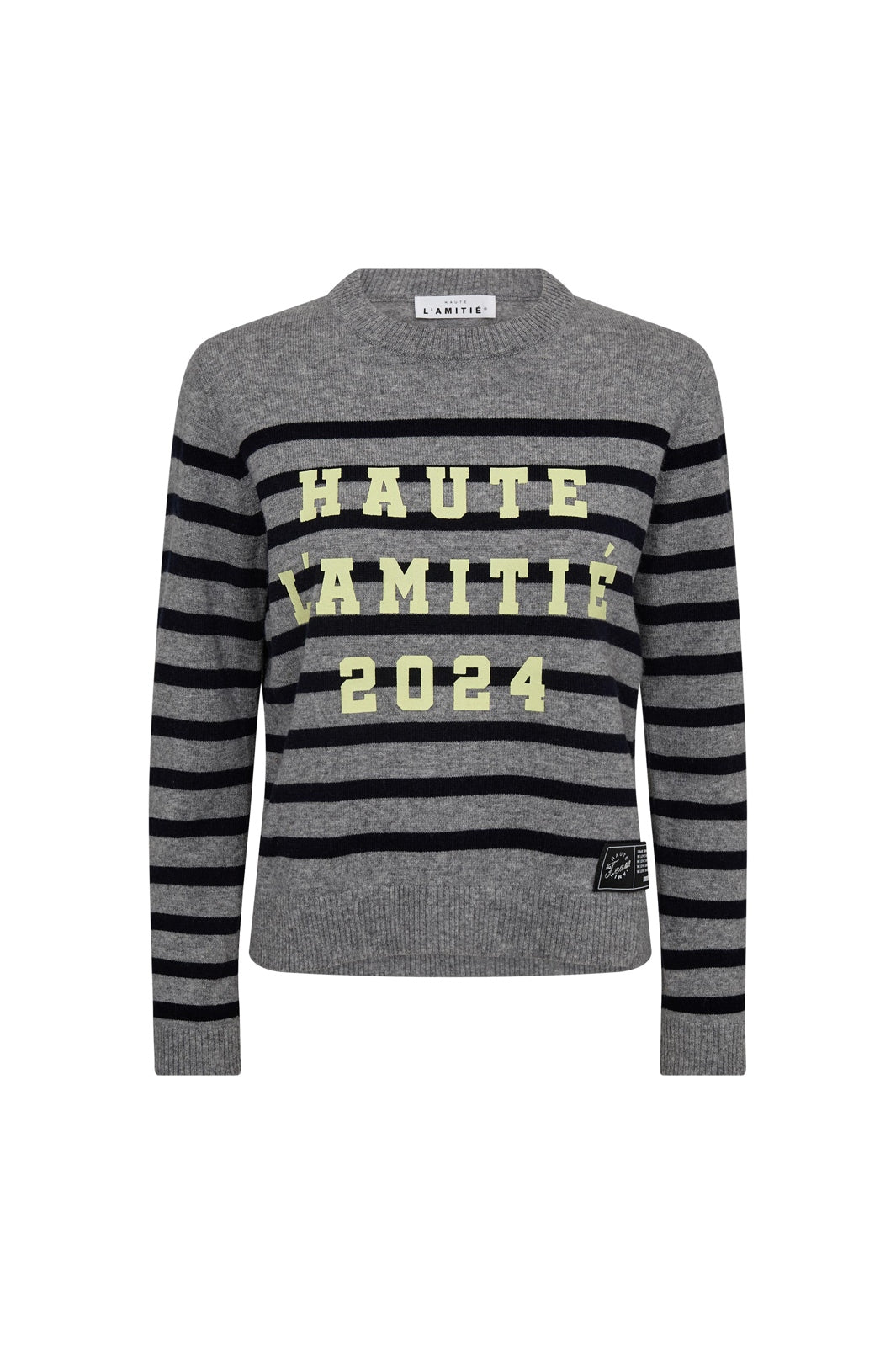 Haute L'Amitié - Cash Ls Stripe Logo Knit HL10261 - Light Grey Melange