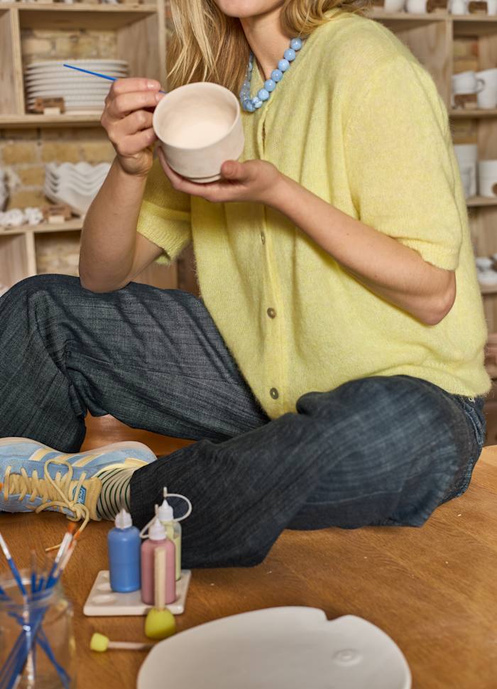 Black Colour - Bcdell Ss Cardigan 1253 - Lt. Yellow