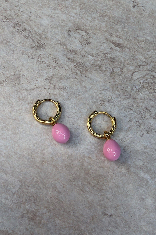 Enamel Copenhagen x Molly&My - Hoops, Significant Enamel E429G - Light Pink Øreringe 