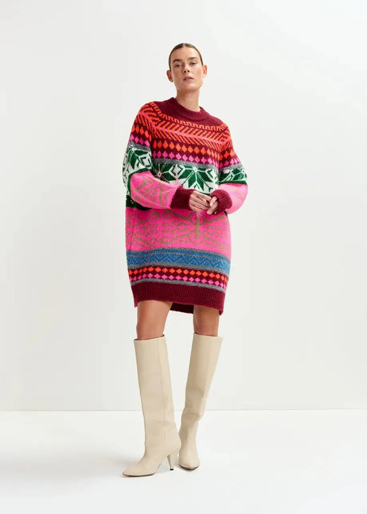 Essentiel Antwerp - Icon Jacquard Knit Dressicon - Combo1 Off White Kjoler 