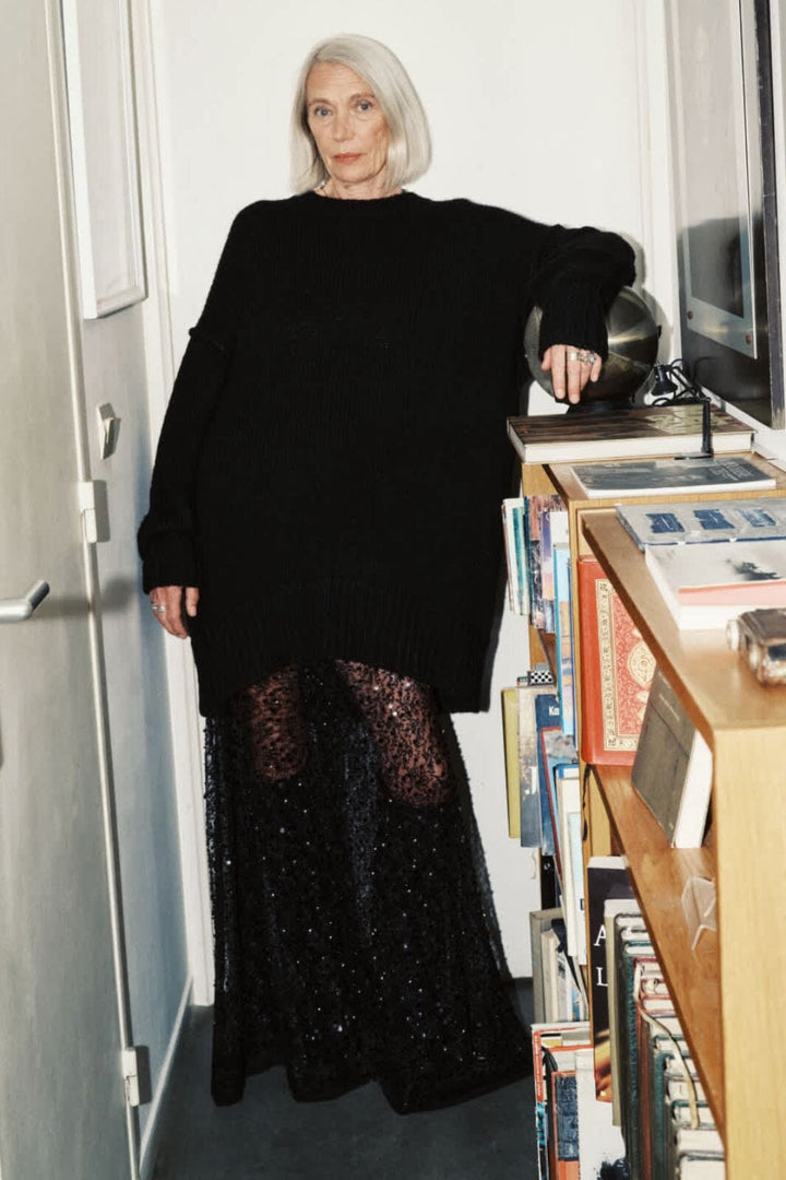 Essentiel Antwerp - Ifly Pullover With Rufflesifly - Black Strikbluser 