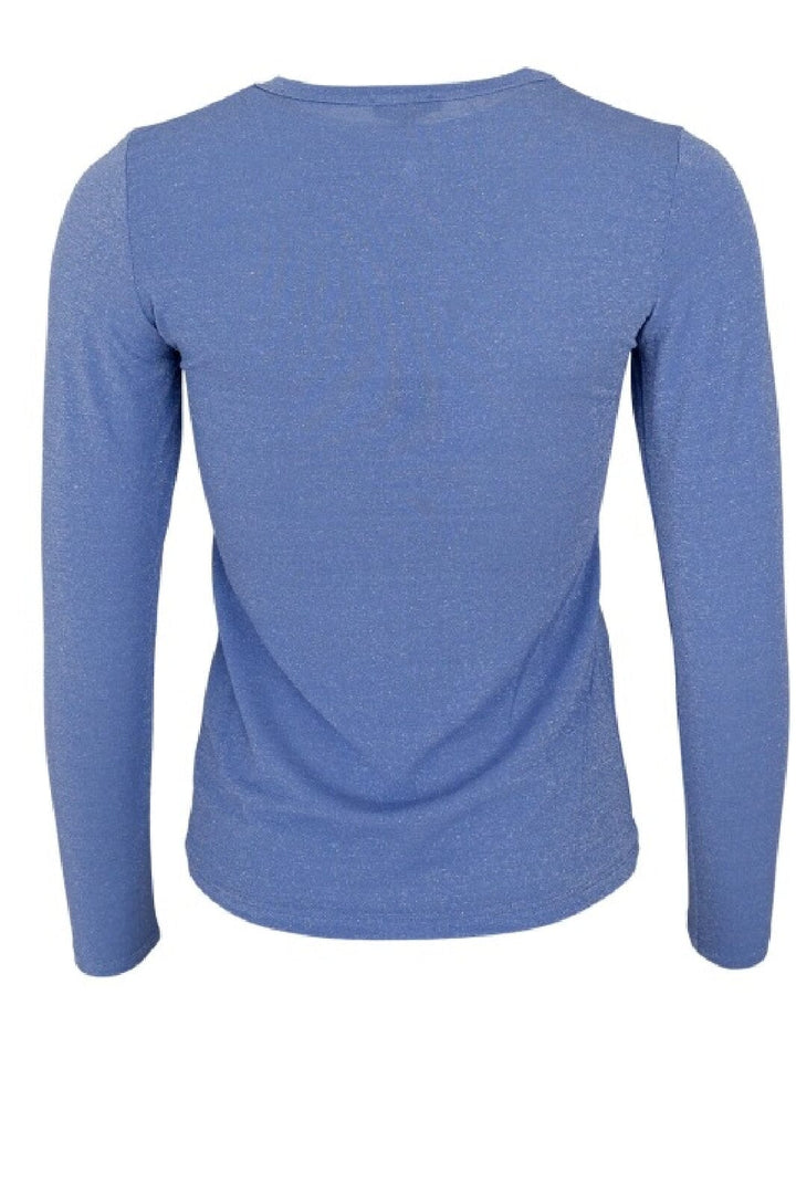 Forudbestilling - Black Colour - Bcfaye Lurex Blouse - Lt. Blue (Februar) Bluser 