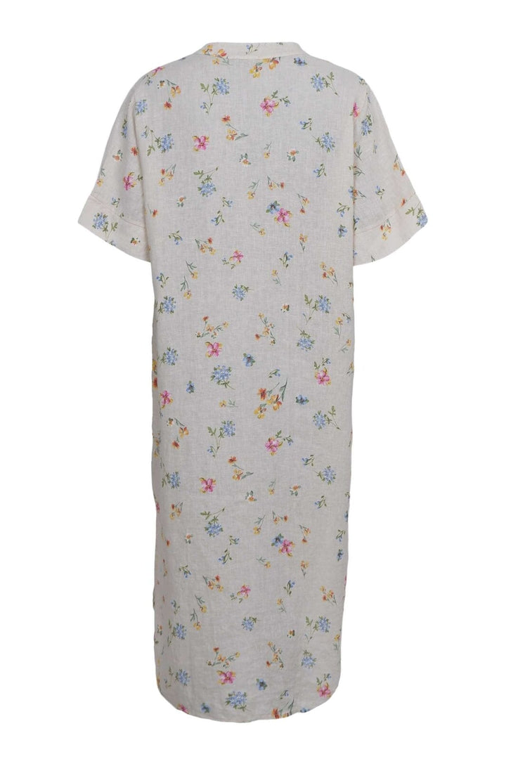 Black Colour - Bcmelina Long Linen Dress 40412 - Flower