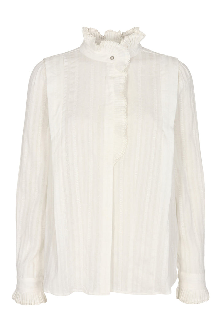 Forudbestilling - Co´couture - Eloise Pleat Shirt - Off white (Oktober) Bluser 