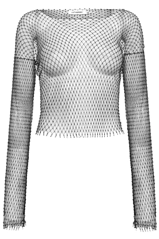 Forudbestilling - Co´couture - Krystalcc Net Blouse 32117 - 96 Black Bluser 