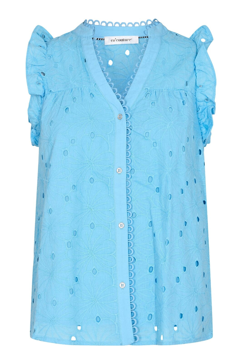 Forudbestilling - Co´couture - Pola Anglaise Top - Clear Blue - (April) Toppe 
